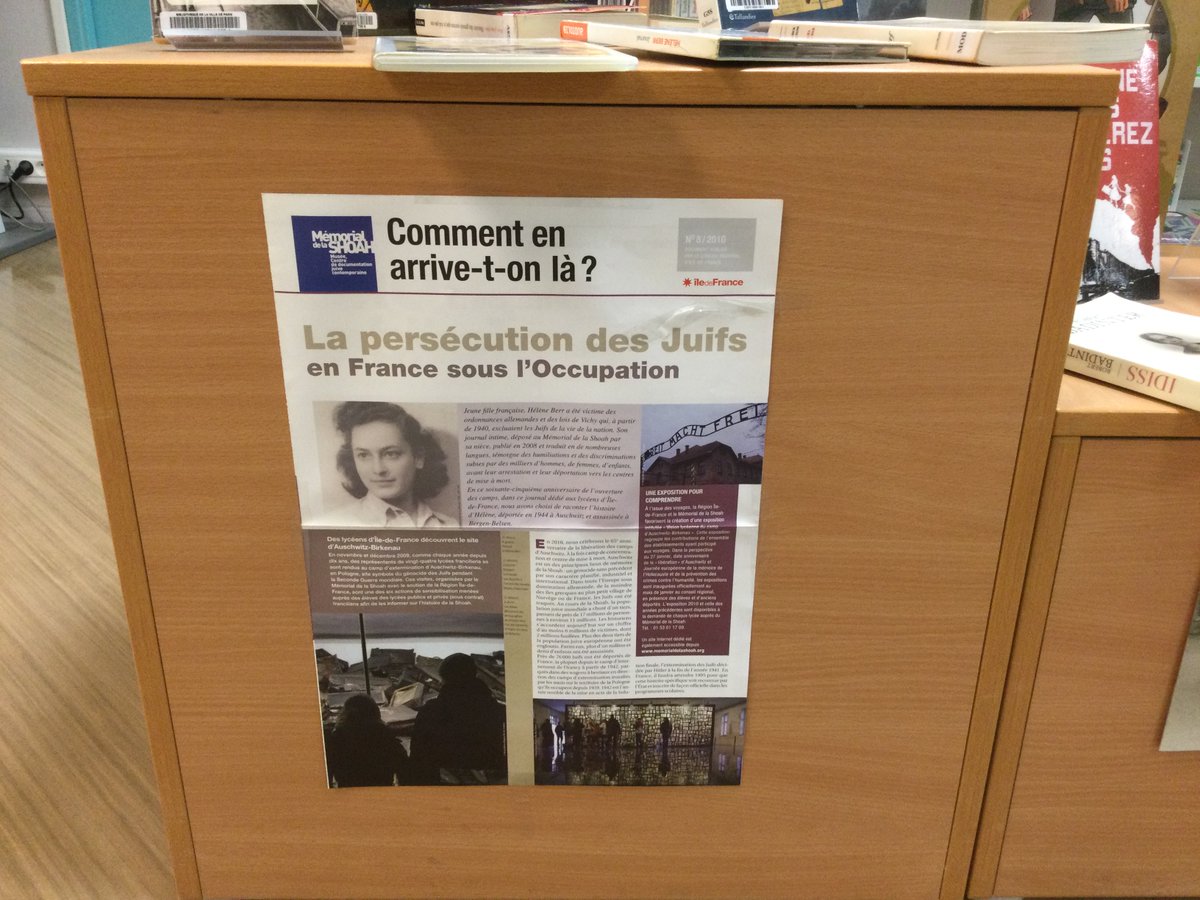 BibParis's tweet photo. Retrouvez des tables thématiques dans nos bibliothèques, comme celle de la bibliothèque Edmond Rostand. #devoirdemémoire #Auschwitz https://t.co/GvKPXaHgOx