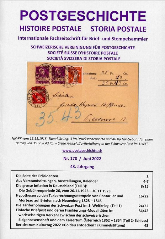 postgeschichte's tweet photo. Die neue Ausgabe Nr. 170 unserer Fachzeitschrift "Postgeschichte" ist erhältlich. https://t.co/sLlNkPChAH https://t.co/7iYQakjnNg