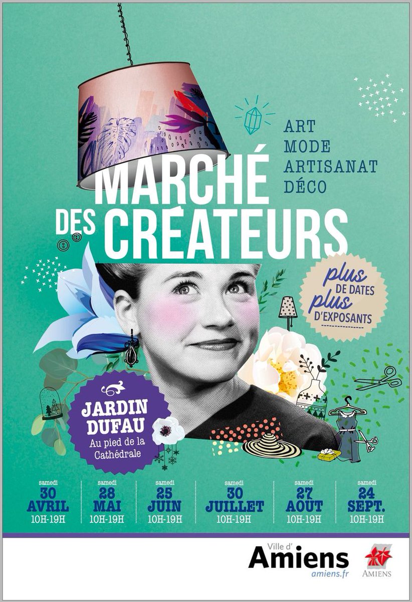 [ #Artisanat💓] À la recherche d'idées cadeaux originales❓Art, mode, déco, produits éco-responsables et zéro-déchet, fleurs françaises... il y a l'embarras du choix sur le marché des créateurs d'Amiens ! 
📅 Samedi 30 juillet
📍 Square Dufau - Cathédrale #Amiens
📆 De 10h à 19h