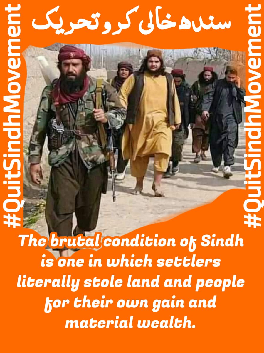 HafeezC123's tweet photo. The brutal condition of Sindh is one in which settlers literally stole land and people for their own gain and material wealth.

سندھ خالی کرو تحریک
#QuitSindhMovement https://t.co/VkAFy7oSxB