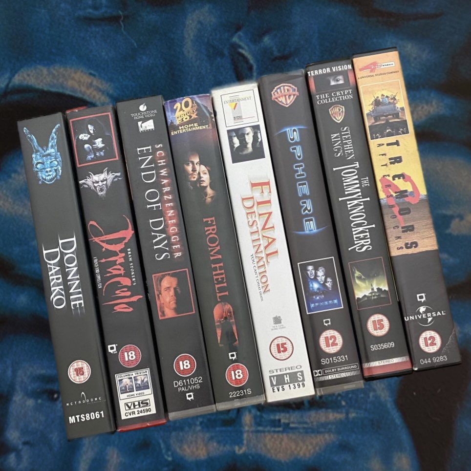 HorrorStock's tweet photo. Start rebuilding your Horror VHS collection with @horrorstock - GET COLLECTING, huge range of PAL VHS to select from…Available at https://t.co/H3b75jJnWJ and https://t.co/VzxFEJs6Tf #horrorstock #vhs #horrorvhs #videocollector #horrorcollector #retrohorror #80shorror https://t.co/koDjUVp75U