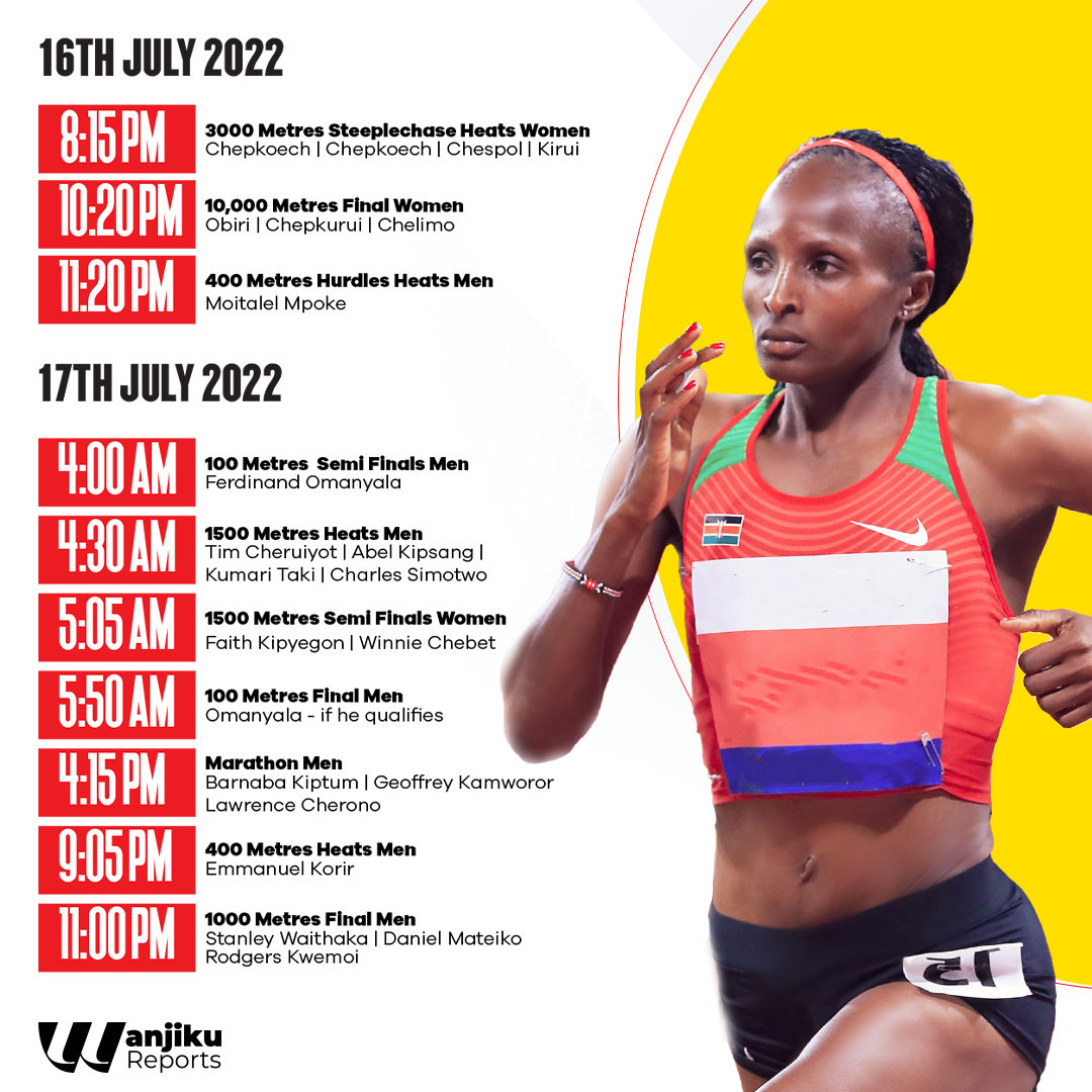 WanjikuReports's tweet photo. Day 2 and 3 Schedule
#Oregon2022 #GoTeamKenya https://t.co/0CrJsnAYwv