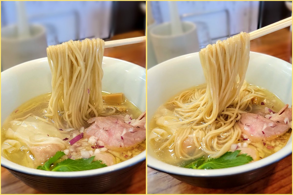 K46749975's tweet photo. アメノオト@佐野市

◾海老雲呑蛤香る塩🍜
◾燻製レアチャ🍚醤油

ABEsが優接客で外に居て🤔謎❓
店内入って納得🙈💡
さくsが調理してる〰️😍💕
蛤の風味🎣パツコシ麺🥢うまッ
1口食べたら拍手しちゃった😂💯

🐷燻製香り🍚幸せ美味😭💯
👨‍🍳の想いを体内注入KKだ😈🈵
#アメノオト https://t.co/nQR6djkuSr