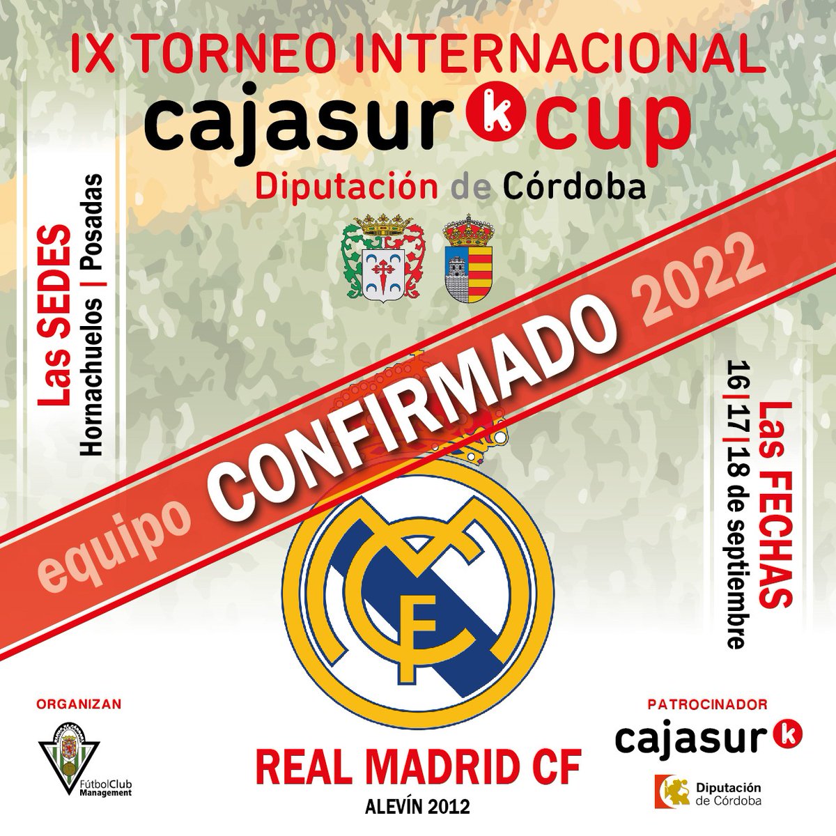 Empezamos el sábado fuerte! de la capital nos confirma su presencia en la #CajasurCup el @realmadridacademy !! Y como no, otro equipo Top para los aficionados al fútbol que a confirmado también que estará, el <a href="/CordobaCF_ofi/">Córdoba CF</a> !! Como se nos a presentado el Sábado!