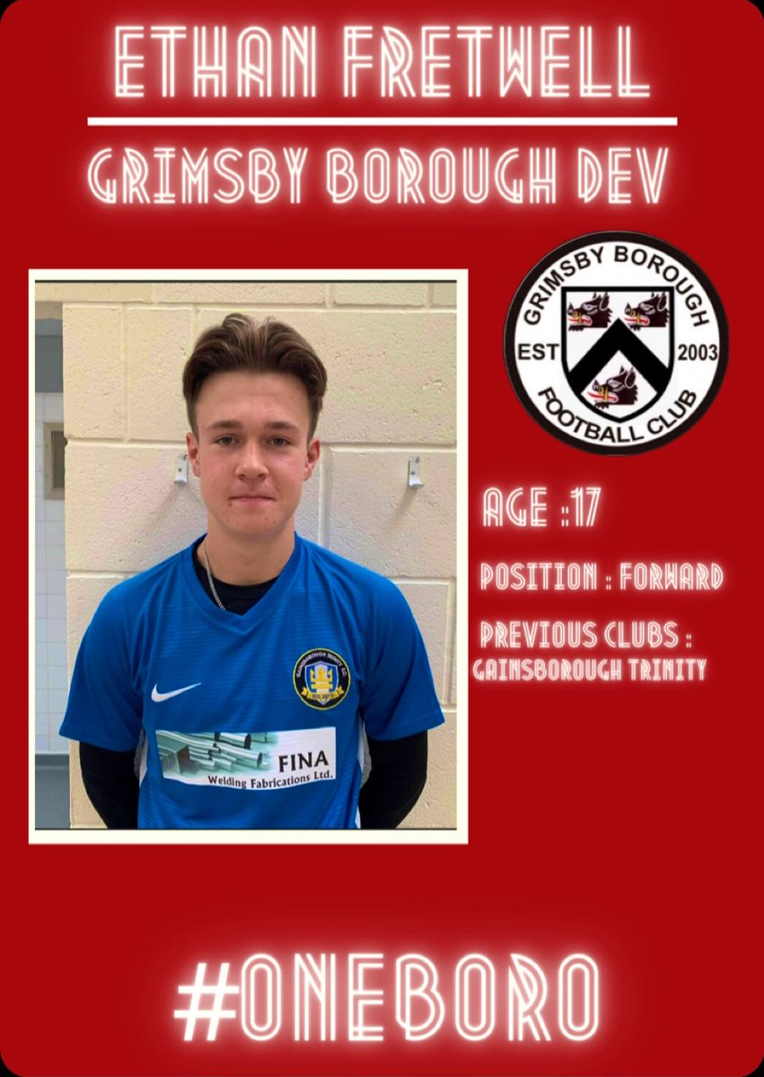 GrimsbyBoroDevl's tweet photo. NEW SIGNING✍🏻

Our 3rd new signing of the summer is young striker Ethan Fretwell.

Ethan impressed our coaches last season with some stellar performances against our under18’s &amp; also in the pre season sessions with us at the Dev. 

A top signing!🔥

The future is bright 🔴⚽️💪🏻 https://t.co/ouSaNoPhmy