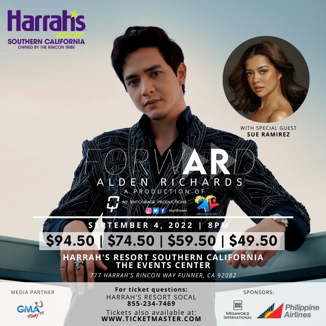 Next leg for ForwARd concert!

See you at The Events Center, Harrah’s Resort Southern California on September 4, 2022.

This is going to be a special evening for all of you!

<a href="/ARfoundationinc/">AR Foundation Inc.</a> <a href="/HarrahsSoCal/">Harrah's SoCal</a> 
#ALDENxForwARdtoUS
