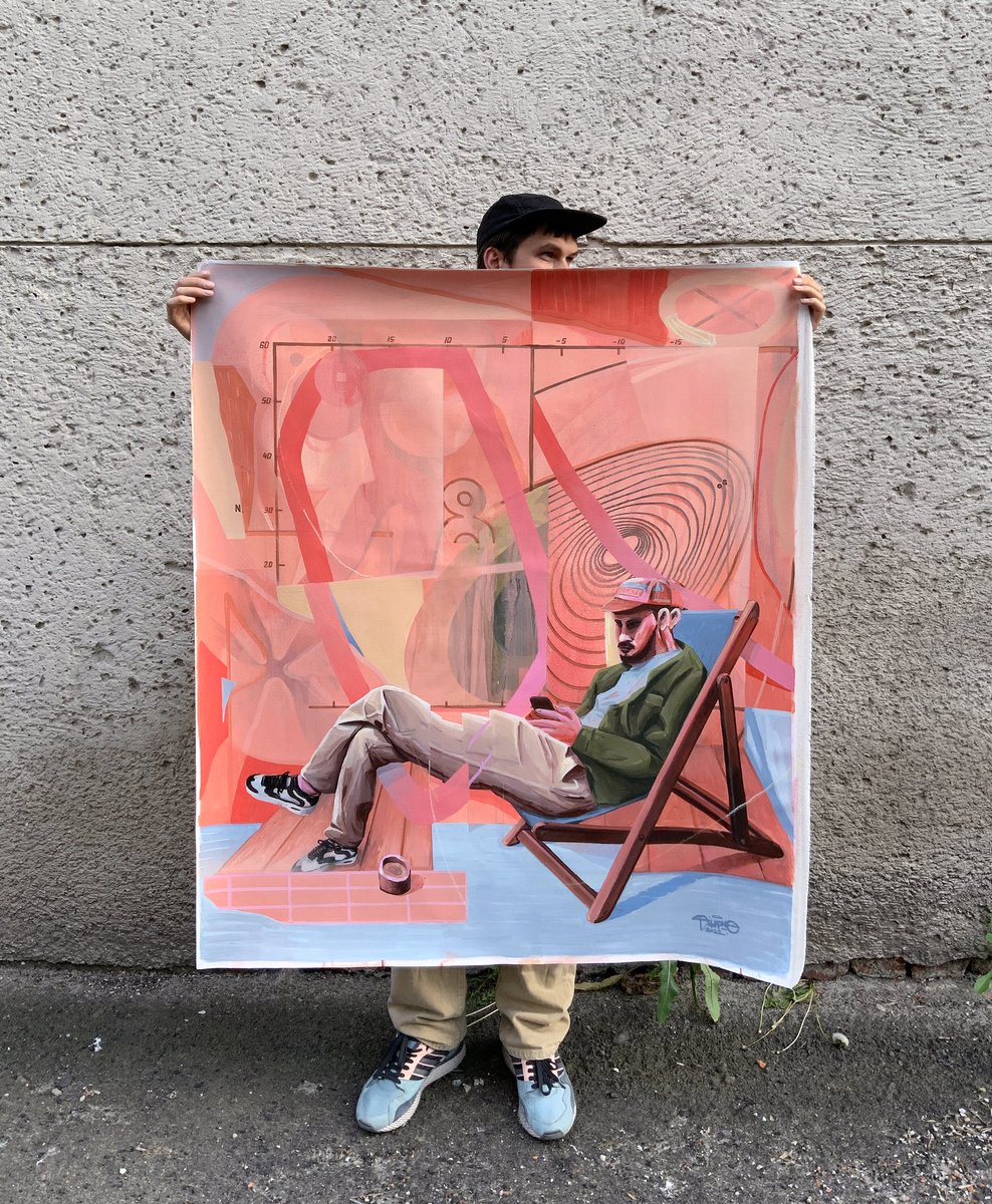 dilkone's tweet photo. Coffee break in chaos theory. 2022.
Acrylic and spray at canvas. 100x125
#dilk #dilkone #vitaliihrekh #ukraine #art #canvas #painting #gallery #figurativeart #chaos https://t.co/UpW9mIys2d