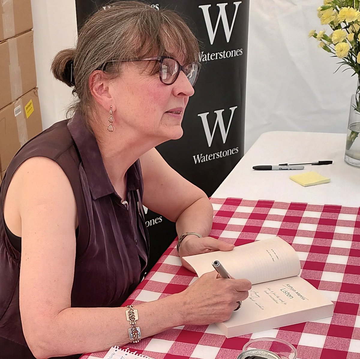 What a lovely audience at Dartington Hall for <a href="/Ways_With_Words/">Ways With Words</a> Festival. The kindness in the room was palpable. Good to meet so many readers, hear your stories, share our experiences. 
#Listen <a href="/WmCollinsBooks/">William Collins Books</a>