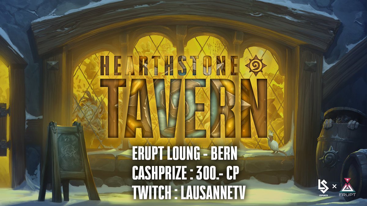 🗣️ 2 𝙘𝙝𝙞𝙚𝙛'𝙨 𝙨𝙥𝙚𝙘𝙞𝙖𝙡 𝙛𝙤𝙧 𝙩𝙖𝙗𝙡𝙚 6 !!

The Hearthstone Tavern has opened, come order your matches 👊

🔗 battlefy.com/hearthstone-ta…
📺 twitch.tv/lausannetv

All the 🇨🇭 players are here to participate in the party 🙌