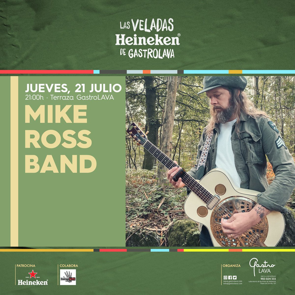 Próximo jueves, en nuestra terraza, el británico Mike Ross, con lo mejor del rock sureño y blues. 🎸🎸🎸

Más info: ☎️ 983 024 333

#LasVeladasHeinekendeGastroLAVA #heineken #GastroLAVA #valladolid #musica #gastronomia #livemusic #mikerossband #mikeross