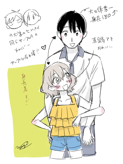フォロワーが望んでいたので
大久保くんと真鍋さん(自創作で一番古株の男女カプ)
#山羊創作? 