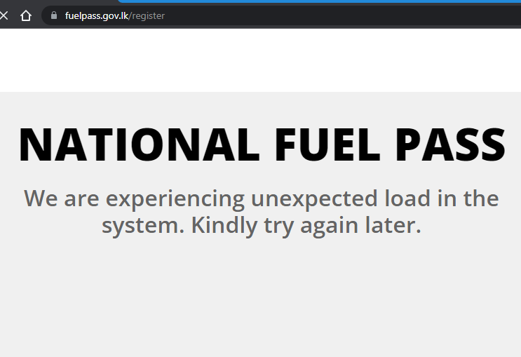 SanjeewaPathi's tweet photo. When you deploy your app to production without proper load testing and QA, this happens!
#cantචන #FuelCrisisLK https://t.co/GTNeJypK2e