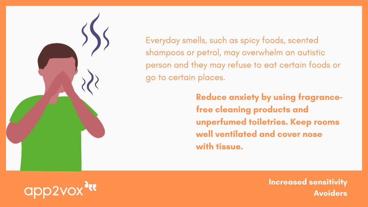 app2vox's tweet image. Those who have an increase in the sensitivity of their sense of smell may feel distressed because of a strong smell that cannot be detected by others 🤢

📖 The Seven Senses - Smell - ow.ly/mKEC50JWVs5 

#accessibleaccessibility #autismsupport #autismawareness #autismsenses