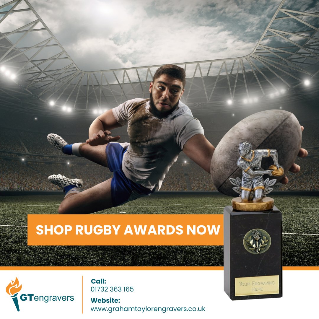 GTEngravers's tweet photo. Rugby is a physically demanding, intense sport that involves strength, stamina, and technique. 🏉

Shop our range of rugby trophies online TODAY! 

https://t.co/Yk6OeLjnI7

#rugby #trophy https://t.co/iWXbX0FeXP