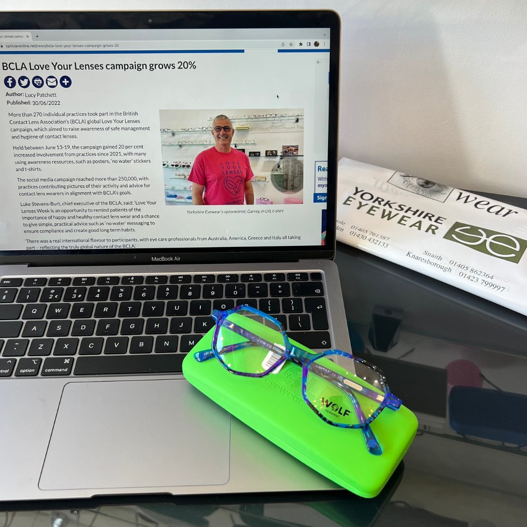 YorksEyewear's tweet photo. Just some morning reading...
Yorkshire Eyewear (and Garrey's smile) was featured in #OpticianMagazine 's article about #LoveYourLenses week. We are really pleased to know that we were part of such a large movement campaigning for Contact Lens Safety! https://t.co/jcKgJCO5ol