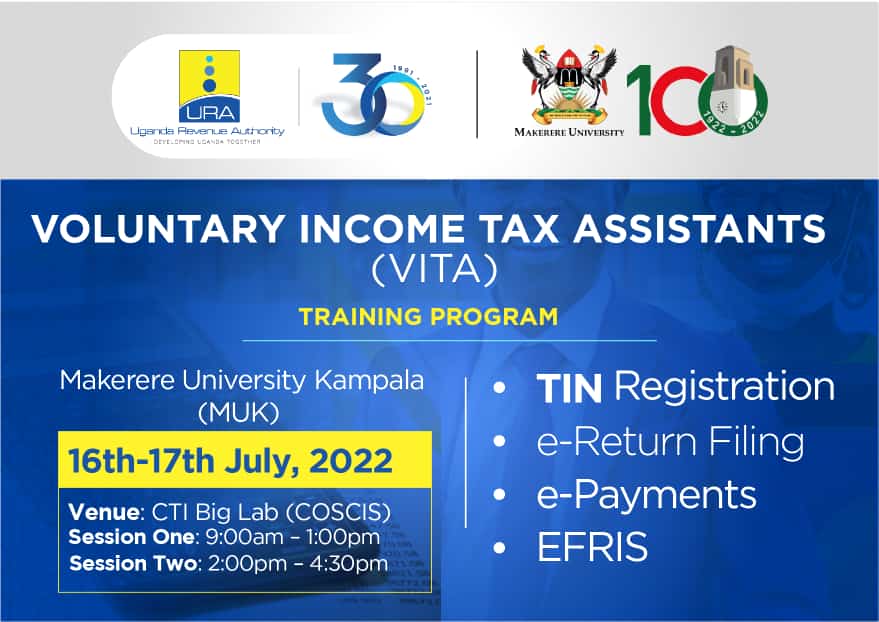 URAuganda's tweet photo. 100+ years of higher education at @Makerere
30+ years of revenue mobilization at @URAuganda
VITA is home.
Hundreds of MAK students are getting skilled in Tax processes and sytems in the URA Tax Education flagship program (VITA)
We are nurturing a #TaxAlertGenerationUg https://t.co/FY75JMNqbE