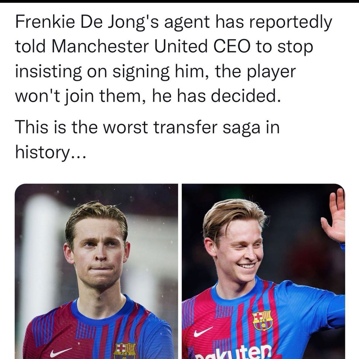 Man United not taking no for answer. 
We have a few players at United that don’t understand consent so it’s quite on form that. 
#Ronaldo #Greenwood #MUFC