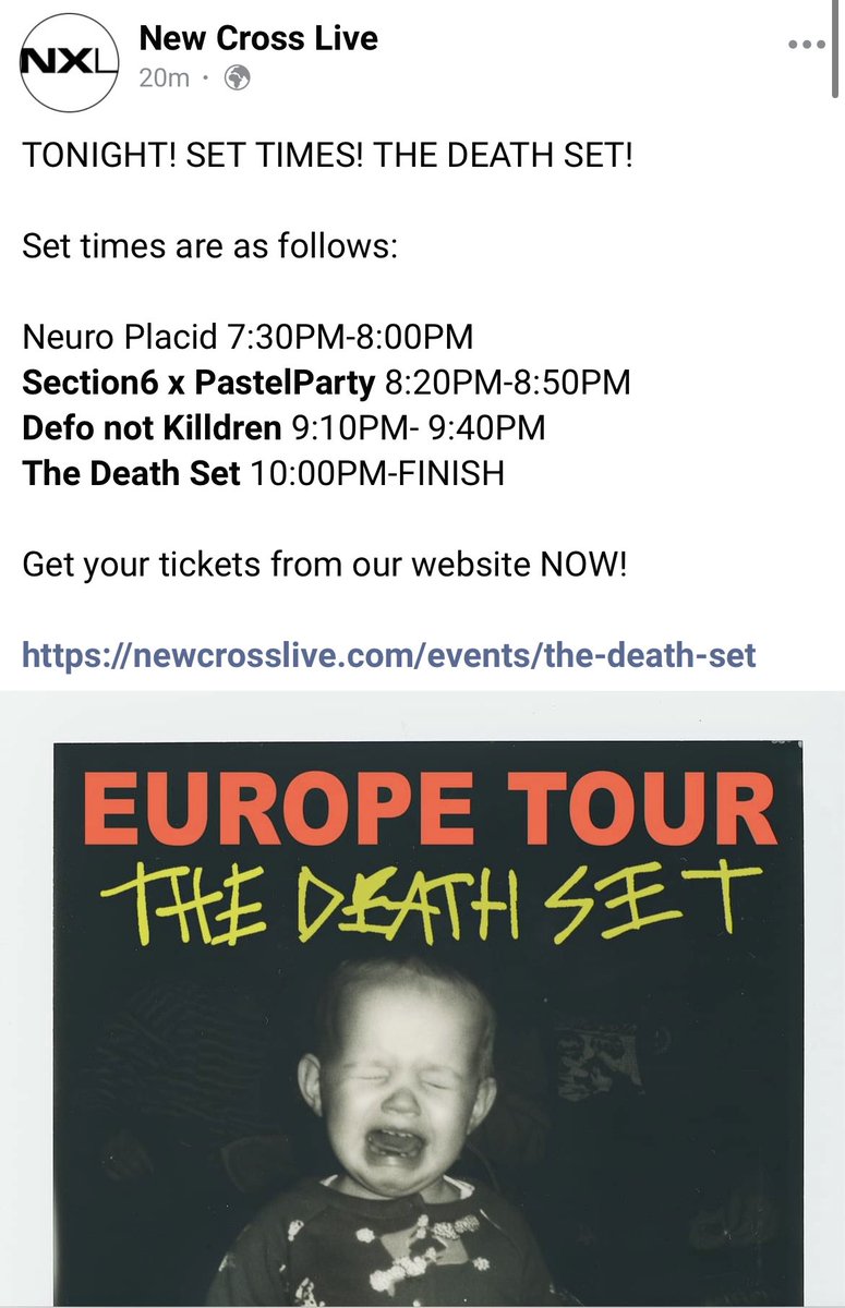 London set times tonight! New Cross Inn.