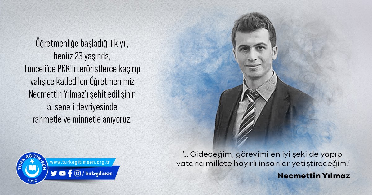 Şehit öğretmenimizi minnetle yad ediyoruz.