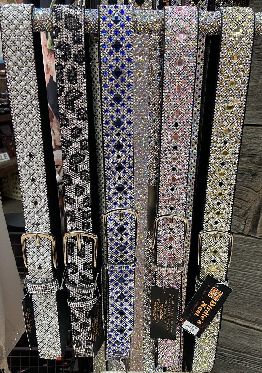 Beautiful crystal belts are back in stock! #birdiesnestchatham #ShopLocal #shopck #shoponline #belts #apparel #accessories #musthave #cksy #blackburn