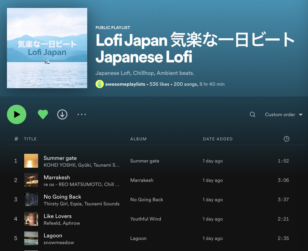 DamonLd's tweet photo. The Lofi Japan playlist has been updated! If you haven't had a chance to listen to our new projects with @Kouhei_bass , @GyukiProd (Summer Gate), or @a_thirsty_girl and @Eqsia1 's track (No Going Back), you can find them inside here. Almost at 600 subs already! https://t.co/4IQkAHrcwk
