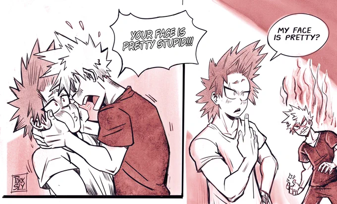 KRBK - Bakugou has to sort out his feelings. Kirishima just enjoys the attention. 🤦‍♀️🤷‍♀️ 