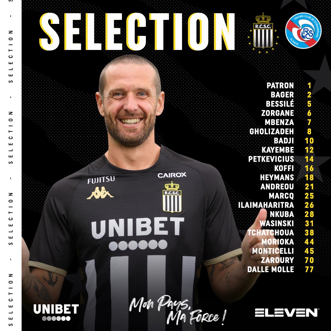 SportCharleroi's tweet photo. 👥 Voici la sélection retenue pour le match de gala face au @RCSA ❗️

🎟 Tickets : https://t.co/eyQTpkaF34

#RCSC #CHASTR https://t.co/MIt1ELOhLC