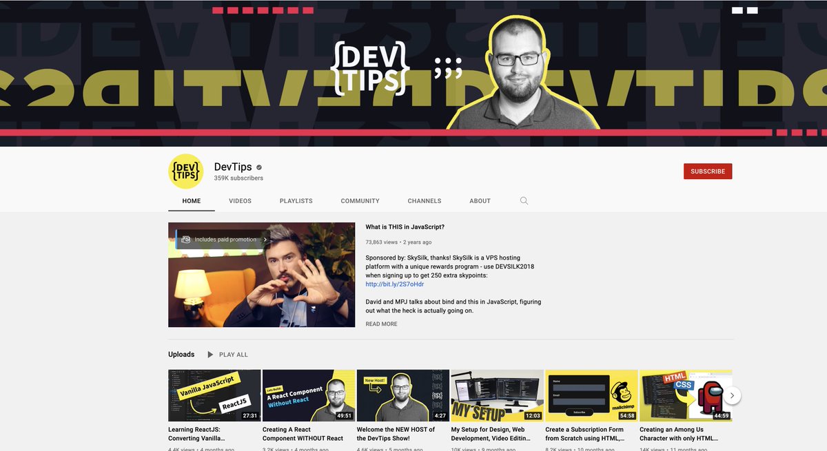 👋🏼 8 Awesome YouTube Channels for Web Developers You Probably Do Not Follow Yet 

Thread 🧵👇