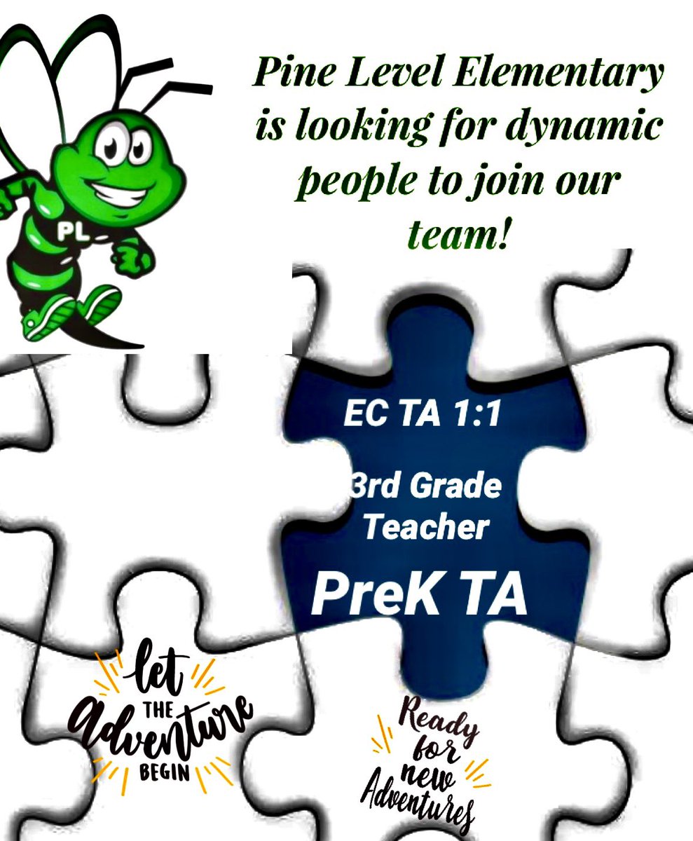 Looking for a great place to work each day?  Check out the opportunities <a href="/PineLevelES/">PineLevelES</a> by visiting   
johnstoncountync.ted.peopleadmin.com/hire/index.aspx

#PLGreenHornets    #NoJoFamily