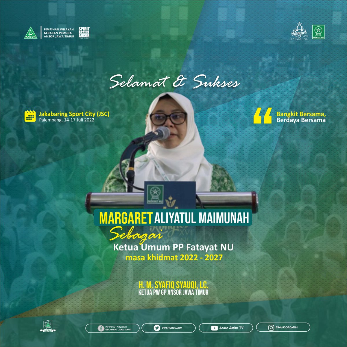 Selamat mengemban amanah sebagai ketua umum PP MUSLIMAT NU