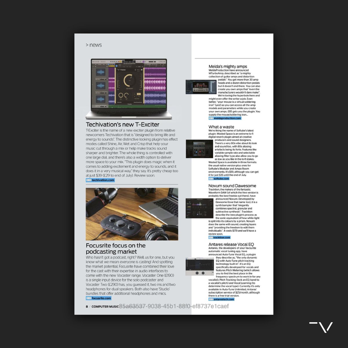 techivation's tweet photo. Great to see T-Exciter in the new ComputerMusic Magazine issue! :) #texciter #techivation https://t.co/FSkiOFyqe3