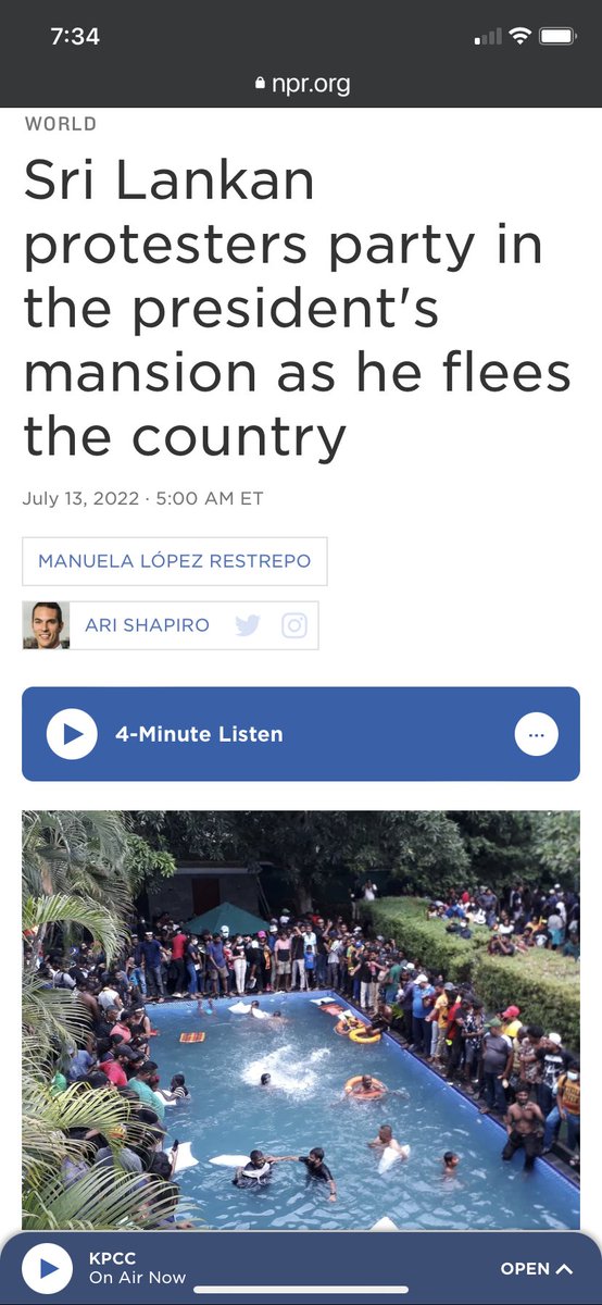 swayze's tweet photo. @nprombudsman_ Who approves story headlines? Americans will see this headline (possibly without reading the full story) and come to their own conclusions about what’s happening in Sri Lanka. If this were to happen in America would the same verbiage be used? I highly doubt it. https://t.co/qaefbWPVcn