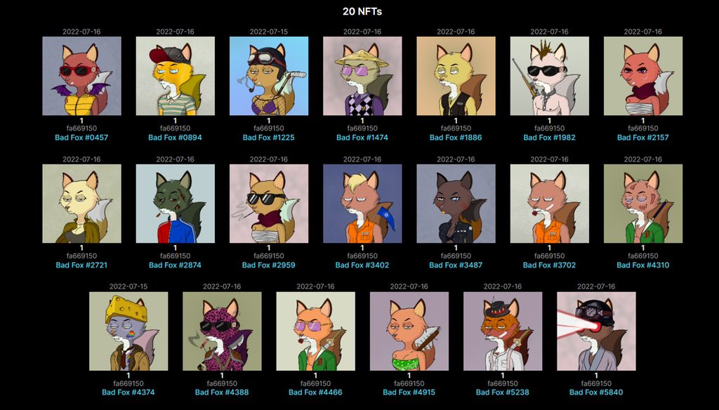 A collection with ideas and thoughts that has reached almost all of its sales goals in less than 2 days in this downward market situation.
The advantage of this complex is the presence of a very intelligent and experienced person at the head of it
<a href="/BadFoxMC/">Bad Fox Motorcycle Club</a> <a href="/BenElferink/">Deoxys ☄️</a> 
#CNFTs