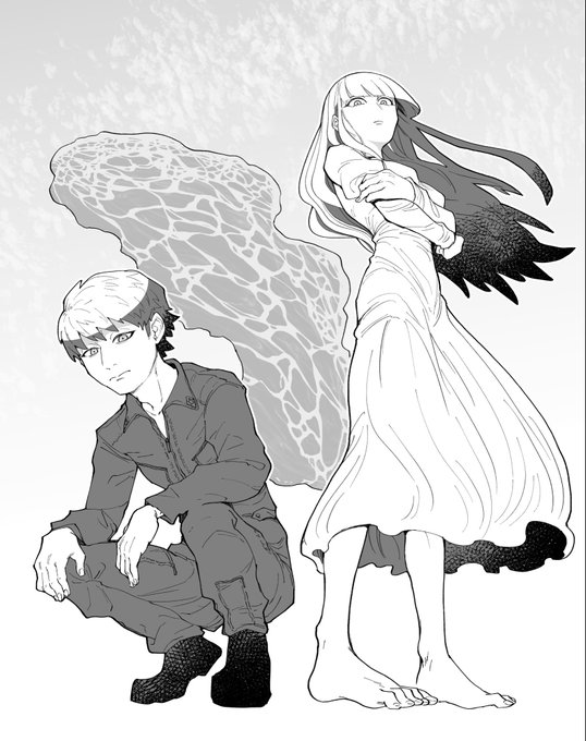 コミッションで描かしてもろた。イタリア旅行中に皿からハムを奪っていった海鳥を描いてくれとかいう素晴らしい依頼でテンション上がった。もう10年以上前の出来事で鳥も死んでるかもしれないから絵にしてもらおうという動機も素晴らしい。何よりその鳥の写真が素晴らしかったです。なにあの表情。 