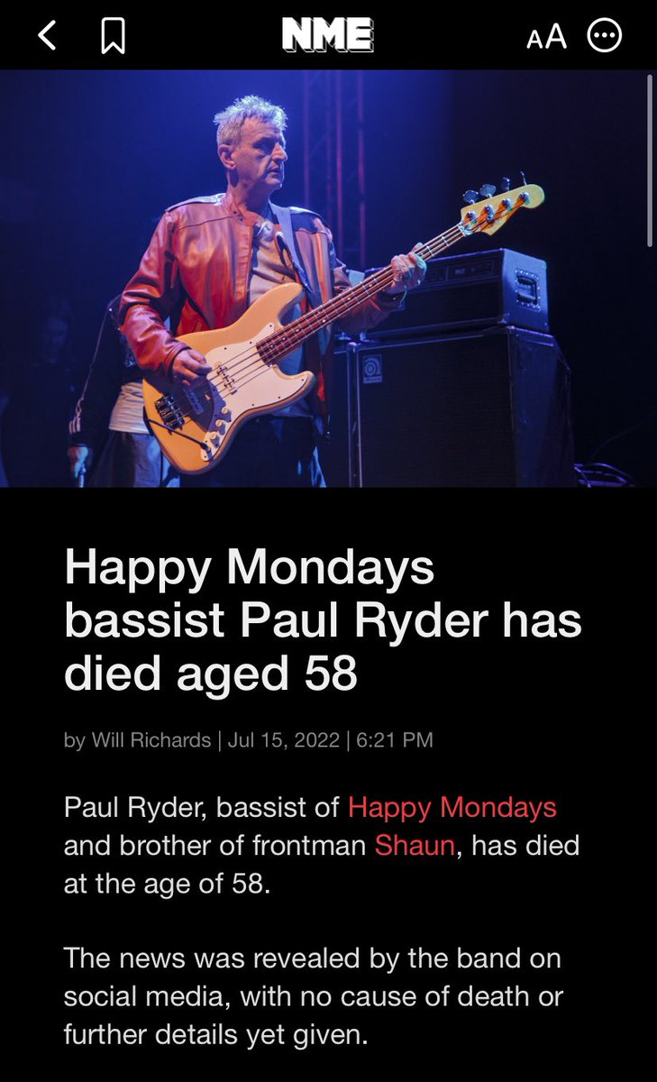 So sorry about #PaulRyder Paul and Gaz travelled from Manchester to Southport to buy my mum’s car in 1990. I think Step On was in the charts. I remember them sitting in our lounge. Paul wore one of those cushioned headbands to keep his curtains out of his face. Nice guys. RIP.