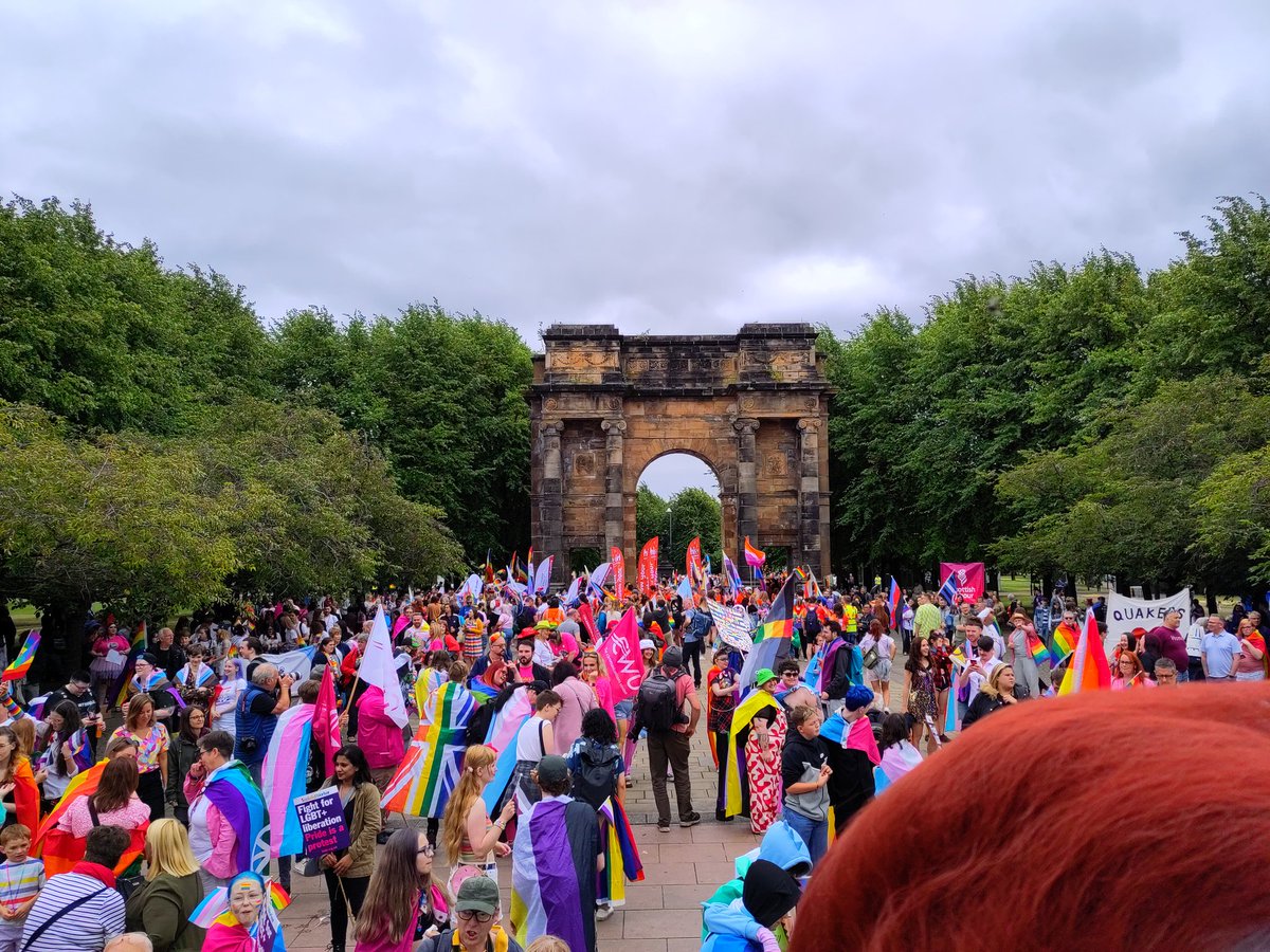 Crowd gathering for another #GlasgowPride!