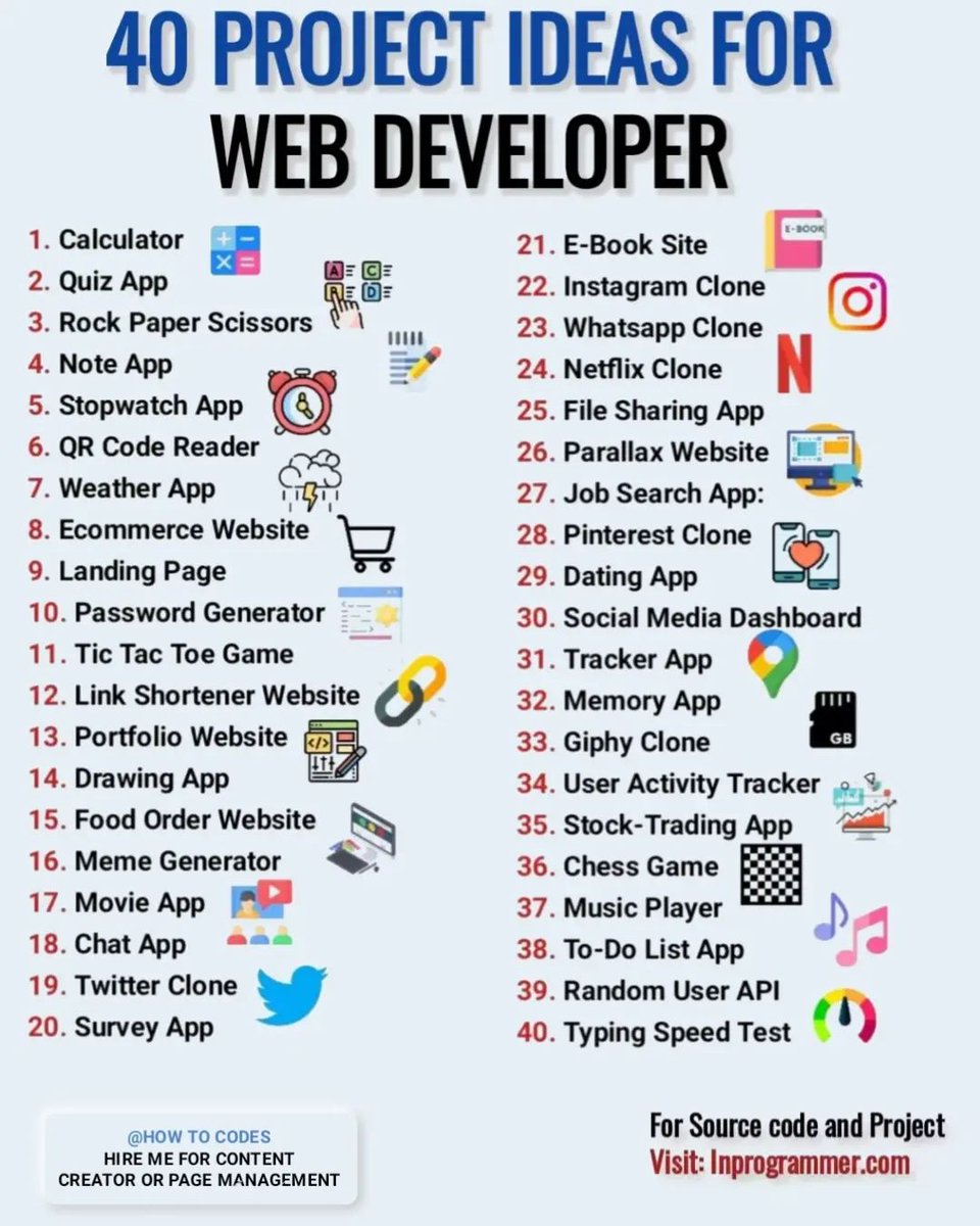 0ffsecreaper's tweet photo. How much you have done 40 Project Ideas For Web Developer 
#MachineLearning #DataScience #Cybersecurity #BigData #Analytics #AI #IIoT #Python #RStats #TensorFlow #JavaScript #ReactJS #CloudComputing #Serverless #DataScientist #Linux #Programming #Coding #100DaysofCode #NodeJS #go https://t.co/9cR5EXPqSx