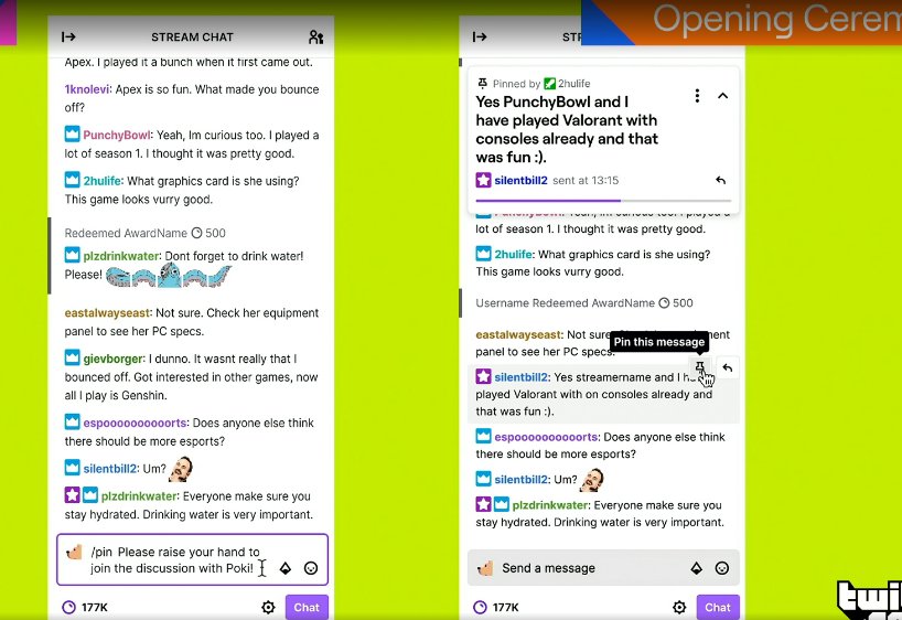 CohhCarnage's tweet photo. THEY'RE ADDING PINNED MESSAGES TO @TWITCH CHAT!

AHHH! We've been asking for this for years! Thank you, Twitch! Yay! #TwitchCon https://t.co/fn0A7aNuw6