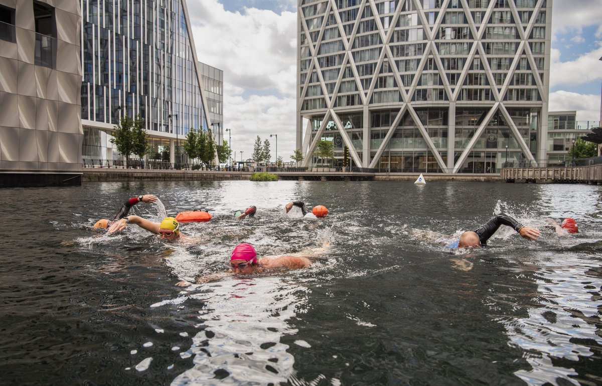 Making a splash with the launch of Open Water Swimming at @yourcanarywharf this week