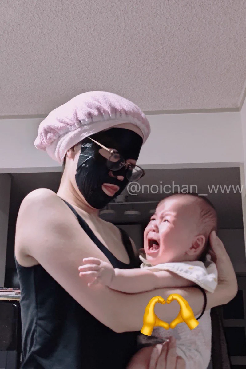 赤ちゃんギャン泣き。その理由は、お母さんのパックだった！