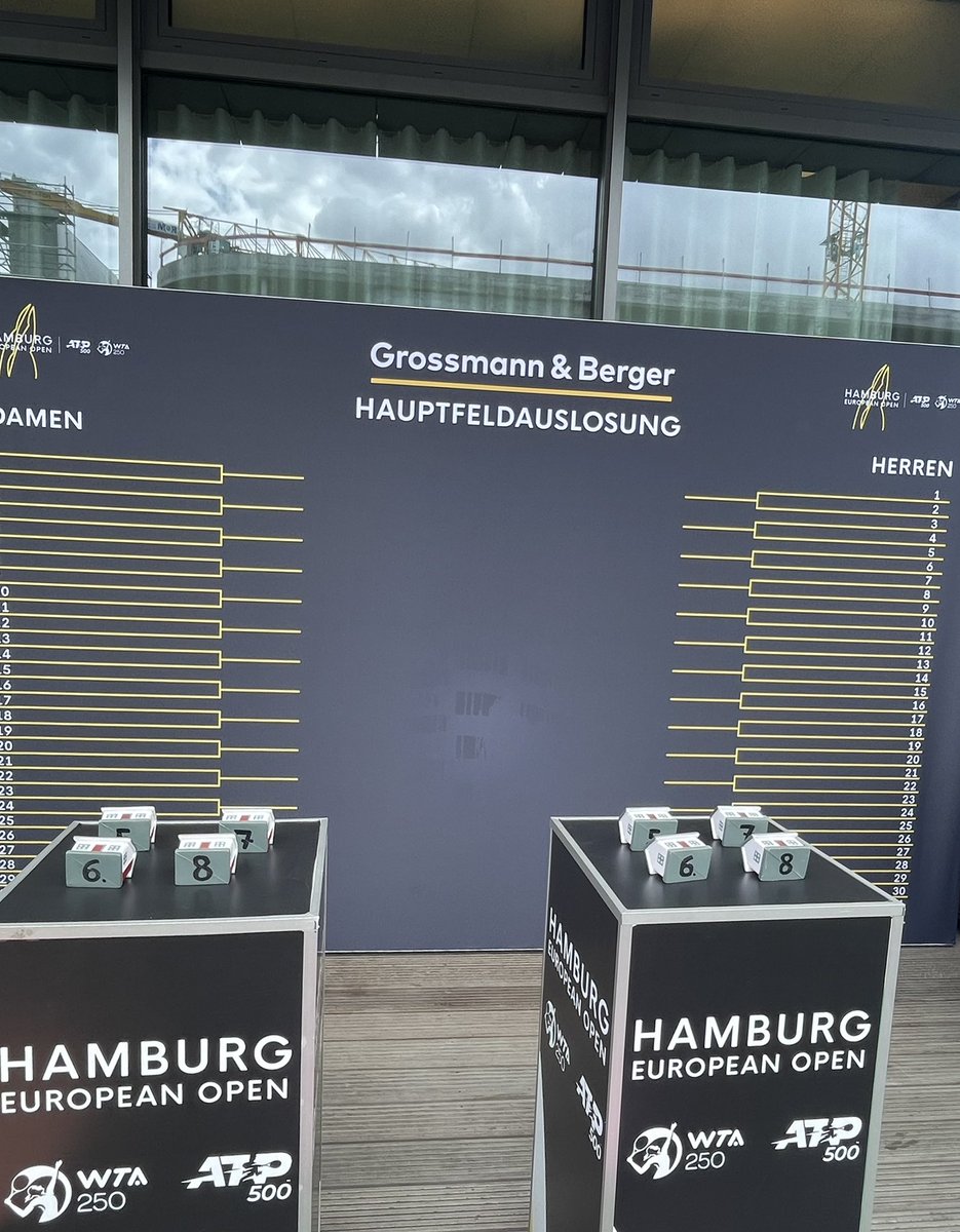 2022 𝗛𝗮𝗺𝗯𝘂𝗿𝗴 𝗘𝘂𝗿𝗼𝗽𝗲𝗮𝗻 𝗢𝗽𝗲𝗻 〽️ Draw Ceremony begins at 1pm MEST

#hamburgopen #atptour #wtatour #hamburg #grossmannandberger #hamburgactivecity
