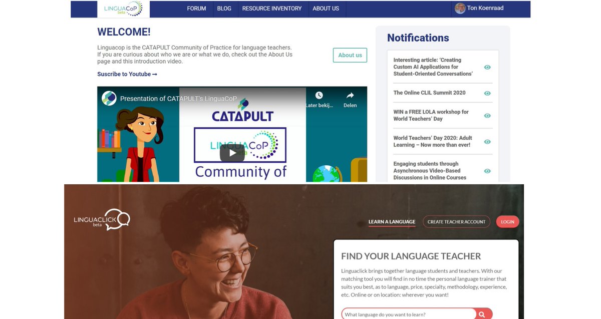 koenraad's tweet image. Many participants of the #MOOC on #LSP teaching offered by the @ProjectCatapult also joined its related professional CoP linguacop.eu and/or appreciated the employment opportunities (free) registration at LinguaClick linguaclick.com provides.