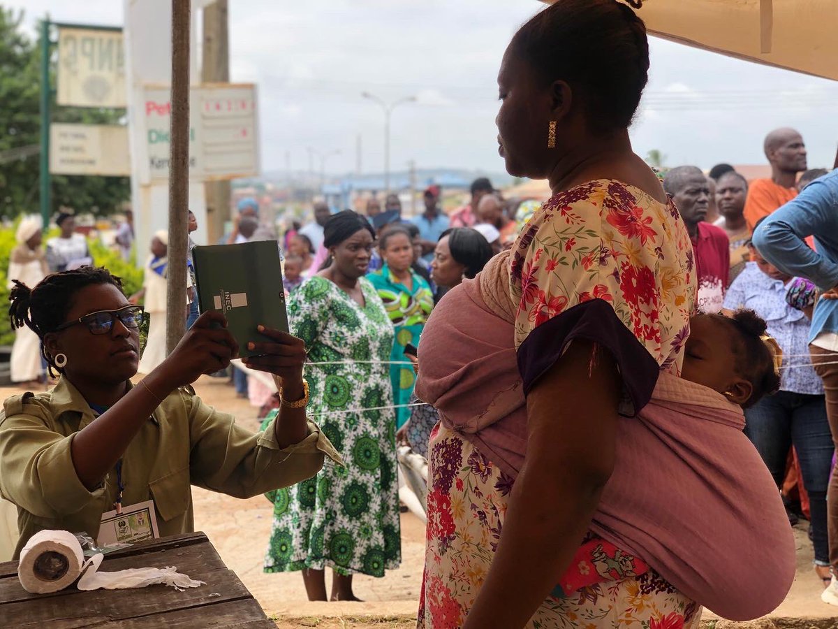 wipfng's tweet photo. From our encounter so far, we have seen gender mainstreaming in the personnel deployed by @inecnigeria and security agencies.

Also, they are responding well to PWDs, pregnant women and women with children and elderly persons.

#osundecides #osundecides2022 #votinginprogress https://t.co/wpOF1yfhwu