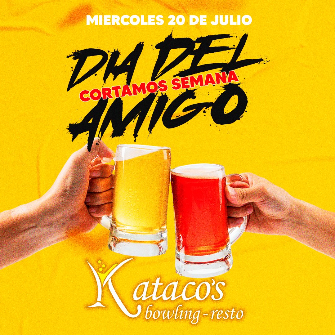 KatacosSM's tweet photo. 🥂 MIERCOLES 20 #DiaDelAmigo 🔥
* Ingreso por orden de llegada, sin reservas.

🚪 Apertura 19hs
🎤 Show Karaoke 22hs #PabloMedina
🎧 Music Live #LeanRicart

• 🎳 BOWLING • 🎱 POOL • 🍝 RESTO • 🍹 COCTELERIA DE AUTOR •

📱 Info https://t.co/B4n5uaCHAp

📌 CJAL TRIBULATO 360. https://t.co/FtMRAEJJJ9