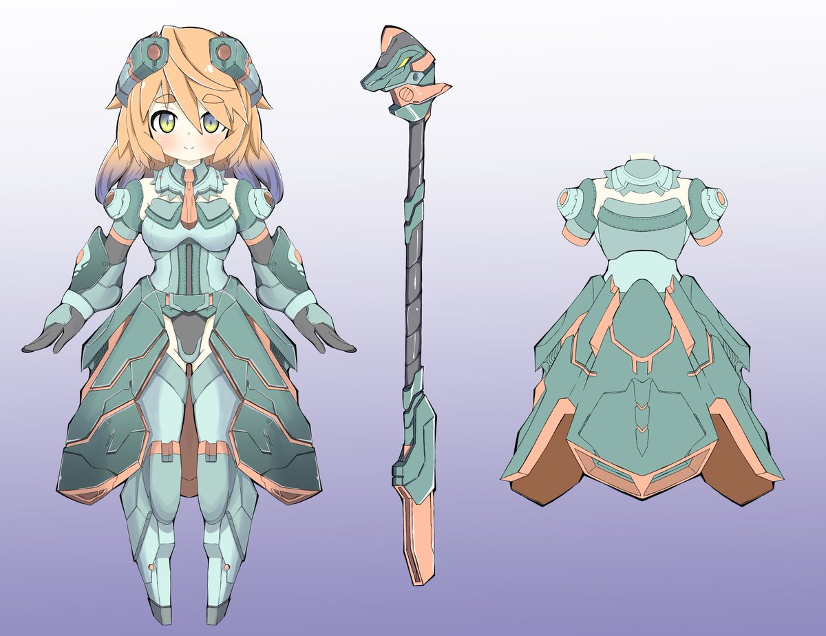 【コンテスト参加】【応募条件に同意します】#デスクトップアーミー
ブラキオウィッチ。
主に浮遊状態で活動。相手を見下すのが好きで戦闘では常に相手より高所で挑発を繰り返しながら自身の武器で攻撃する。武器の杖は鎌や薙刀にもなり、闇に潜み敵の首を狩る。 