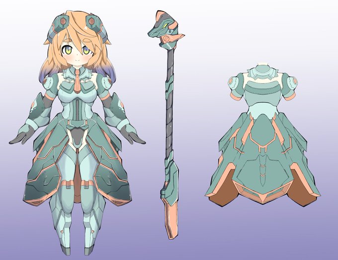 【コンテスト参加】【応募条件に同意します】#デスクトップアーミー
ブラキオウィッチ。
主に浮遊状態で活動。相手を見下すのが好きで戦闘では常に相手より高所で挑発を繰り返しながら自身の武器で攻撃する。武器の杖は鎌や薙刀にもなり、闇に潜み敵の首を狩る。 