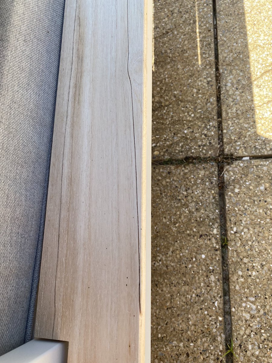 Ebbs011's tweet photo. @Homebase_uk  I brought a Spirit Grey Metal Garden Corner Sofa Set and the wood has split. Not impressed, we’ve only had it a couple of months. https://t.co/6dlQNLN6xM