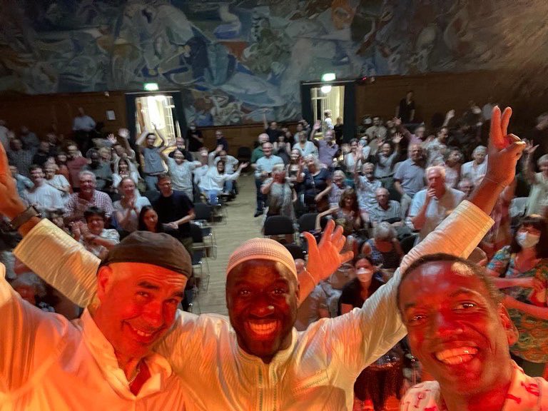 AdrianoAdewale's tweet photo. Thank you to the wonderful audience at @cecilsharphouse yesterday 
It was beautiful to see you all there … 🙏❤️🥰✌️
AKA trio 
@AntonioForcione 
@seckoukeita 
@AdrianoAdewale 
🤩🤩🙏🙏 https://t.co/jgUffgWHhD