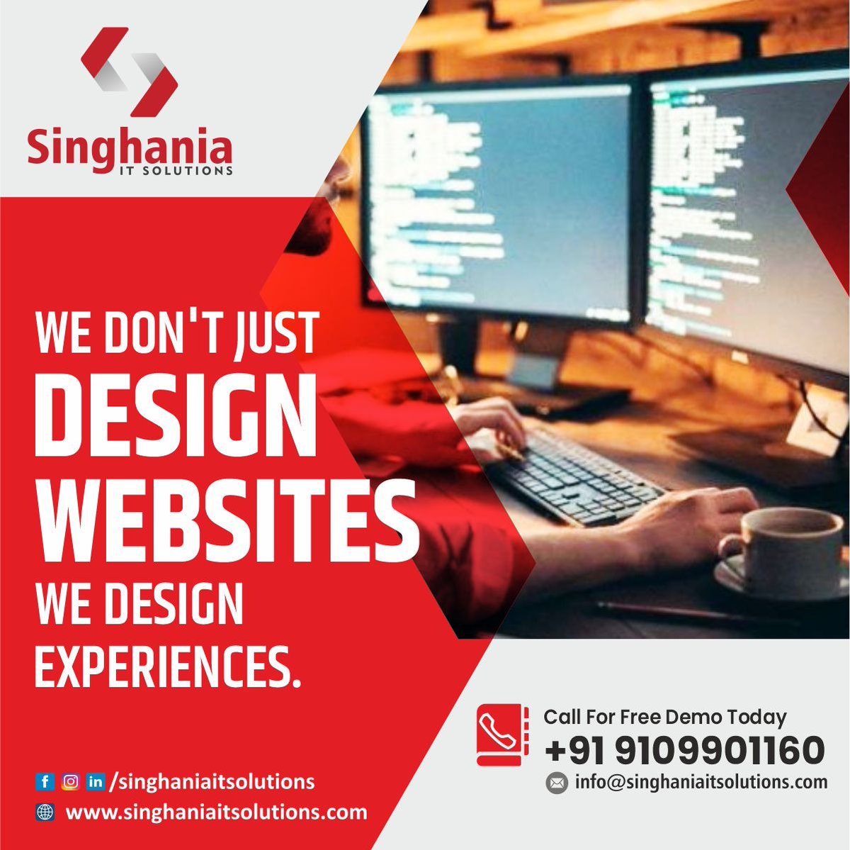 singhaniait's tweet photo. A good website doubles the growth of your business !

Get in touch with us- https://t.co/DTESMppfur
Contact Us On : 

📞+91 7509062444
📞+91 9109901160
📞+91 9109901159

#webdev #solutions #branding #marketing  #Management #OnlineMarketing  #strategy #business #ITServiceProvider https://t.co/ERoA00UAOP