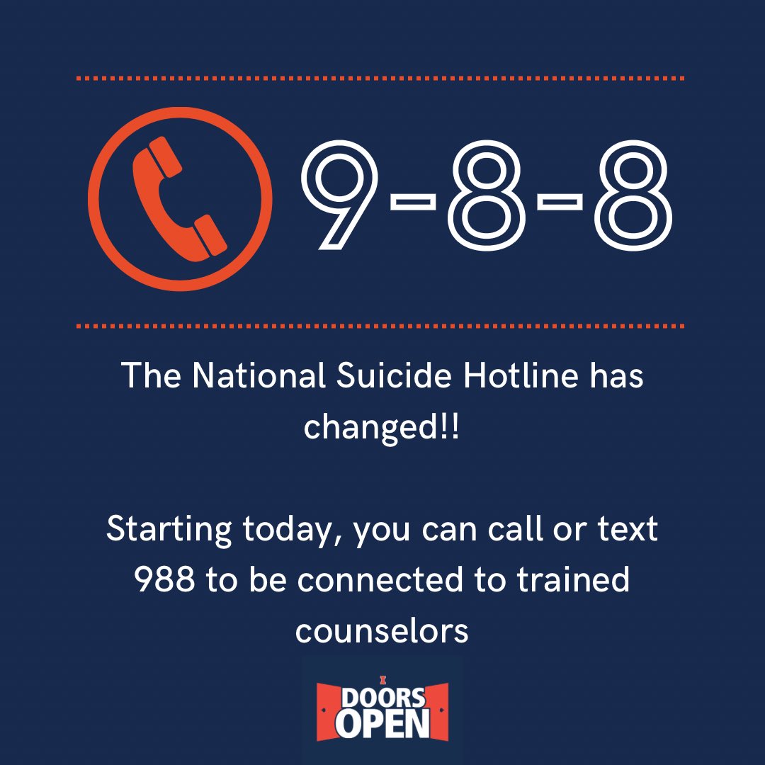 Starting today, you can call or text 988 to access 24/7 mental and emotional support. This makes getting connected to a trained, caring counselor easier than ever. 

#MentalHealthMatters #988Lifeline #mentalhealth